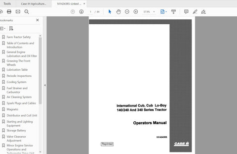 Unlock the full potential of your CASE IH Tractor with the comprehensive Operator’s Manual for the Cub, Cub Lo-Boy 140, 240, and 340 models. This PDF file is an essential resource
