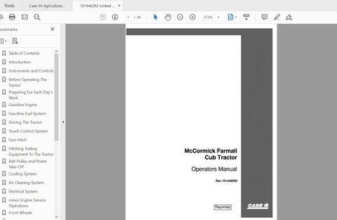 Unlock the full potential of your CASE IH Tractor Cub Farmall with the comprehensive Operator’s Manual (1014462R2) available in a convenient PDF format. This essential guide is designed to provide you with all the information you need to operate and 