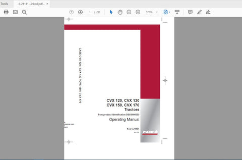 Unlock the full potential of your CASE IH Tractor with the comprehensive Operator’s Manual for models CVX 120, CVX 130, CVX 150, and CVX 170. This PDF file is designed to provide