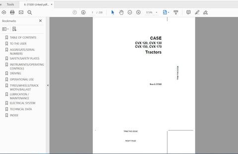 Discover the essential CASE IH Tractor Operator’s Manual for models CVX 120, CVX 130, CVX 150, and CVX 170. This comprehensive PDF file is designed to provide you with all the information
