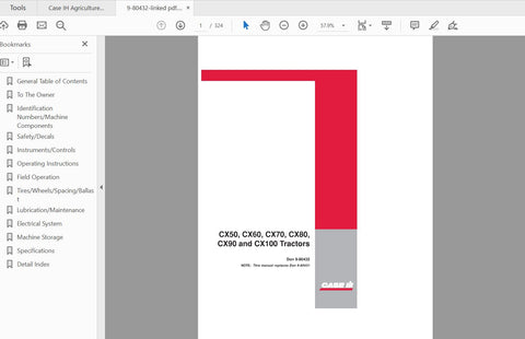 Enhance your operational efficiency with the CASE IH Tractor Operator’s Manual, specifically designed for models CX50, CX60, CX70, CX80, CX90, and CX100. This comprehensive PDF file provides essential information to help you maximize the performance and longevity of your tractor.