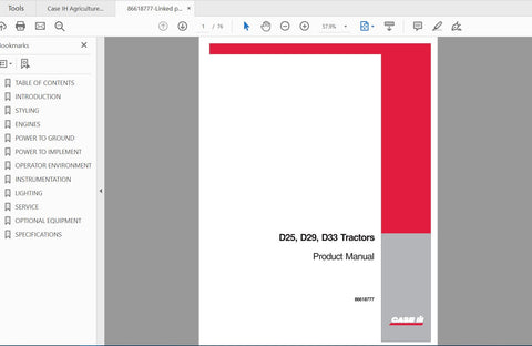Discover the essential CASE IH Tractor D25, D29, and D33 Compact Operator’s Manual (PDF File) 