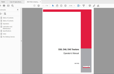 Enhance your farming efficiency with the CASE IH Tractor D35_D40_D45 Operator’s Manual (PDF File). This comprehensive guide is designed to provide you with essential information