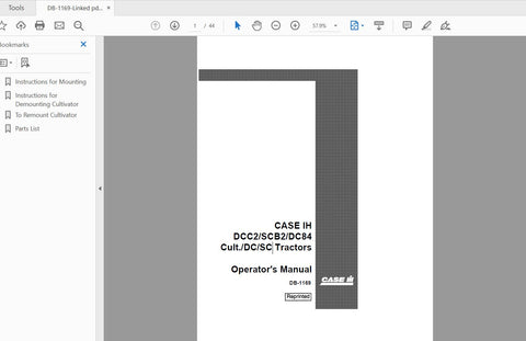 Discover the essential CASE IH TRACTOR DCC2_SCB2_DC84 CULT._DC_SC DB-1169 OPERATOR’S MANUAL, now available in a convenient PDF format. This comprehensive manual is designed to provide you with all the necessary information to operate and maintain