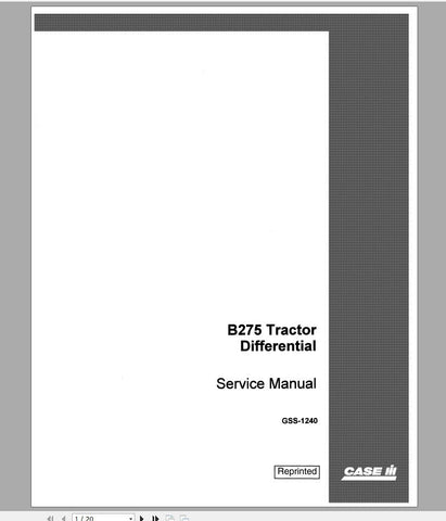 Unlock the full potential of your CASE IH B-275 tractor with the comprehensive Differential Service Manual (GSS1240) in PDF format