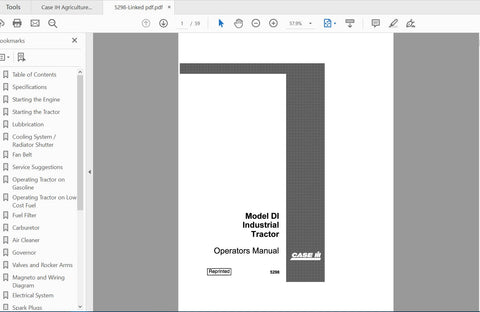 Discover the essential CASE IH Tractor DI 5298 Operator’s Manual, now available in a convenient PDF format. This comprehensive guide is designed to enhance your understanding of the tractor's features, ensuring you get the most out of your equipment