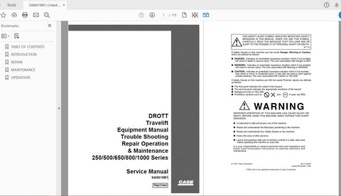 Enhance your maintenance capabilities with the CASE IH Tractor Drott 250, 500, 650, 800, and 1000