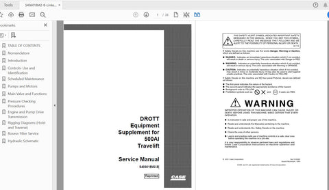 Unlock the full potential of your CASE IH Tractor with the Drott 500 AI Travelift Supplement Service Manual
