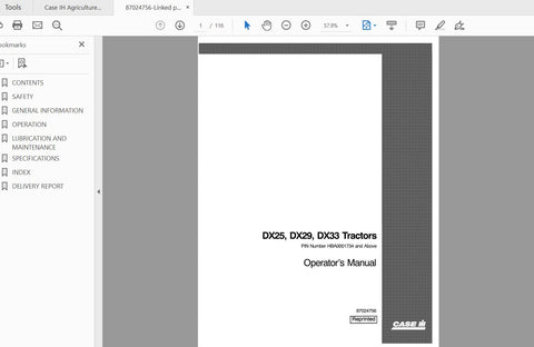 Enhance your farming efficiency with the CASE IH Tractor DX25, DX29, and DX33 Operator’s Manual. This comprehensive PDF file is designed to provide you with essential information and guidance for optimal operation and maintenance of your tractor