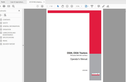 Enhance your farming efficiency with the CASE IH Tractor DX29 and DX33 Operator’s Manual, available in a convenient PDF format. This comprehensive guide is designed to provide you with essential information on operating and maintaining your tractor, ensuring optimal performance and longevity