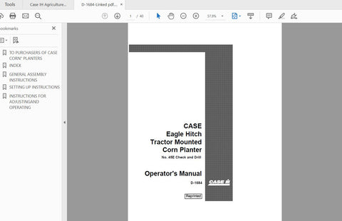Discover the ultimate resource for your CASE IH Tractor with the Eagle Hitch Tractor Mounted Corn Planter #45E Operator’s Manual. This comprehensive PDF file is designed to enhance