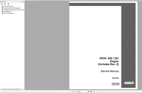 Unlock the full potential of your CASE IH tractor with the D236, D282, and D301 Service Manual (GSS1036E) in PDF format. This comprehensive guide is designed to provide you with 