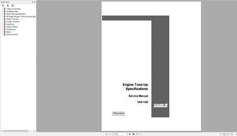 Enhance the performance and longevity of your CASE IH tractor with the comprehensive Engine Tune-Up Specs Service Manual (GSS1356). This PDF file is an essential resource