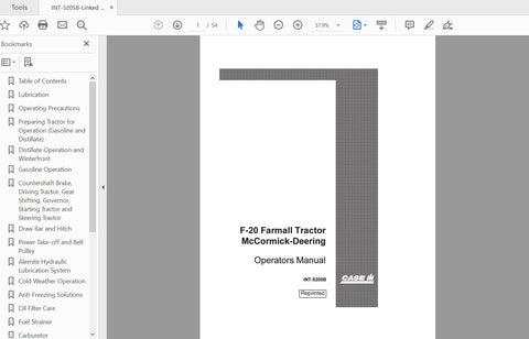 Discover the essential CASE IH Tractor F12 McCormick-Deering Farmall INT-5119A Operator’s Manual, now available in a convenient PDF format. This comprehensive guide is designed to enhance your understanding and operation of the F12 tractor, ensuring you