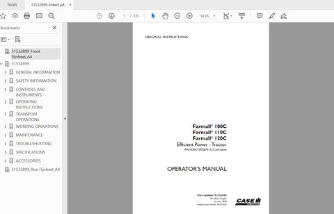 Discover the essential guide for your CASE IH Farmall 100C, 110C, and 120C tractors with the comprehensive Operator’s Manual (PDF file). This manual is designed to provide you with all the necessary information to operate and maintain your tractor 