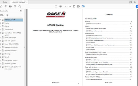 Unlock the full potential of your CASE IH Farmall tractors with the comprehensive Service Manual (48012897) for models 100JX, 110JX, 70JX, 75JX, 80JX, and 90JX. This
