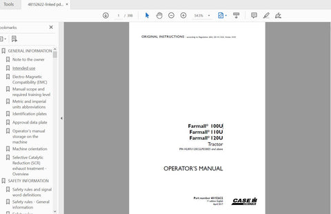 Enhance your farming efficiency with the CASE IH Tractor Farmall 100U, 110U, and 120U Operator’s Manual. This comprehensive PDF file is designed to provide you with essential information