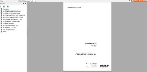 Enhance your farming efficiency with the CASE IH Tractor Farmall 105V Operator’s Manual (PDF File). This comprehensive guide is designed to provide you with all the essential information needed to operate and maintain your tractor effectively