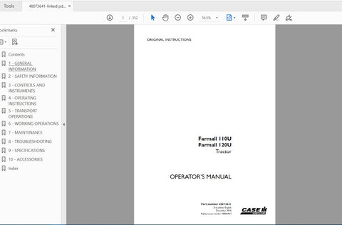 Enhance your farming efficiency with the CASE IH Tractor Farmall 110U and 120U Operator’s Manual. This comprehensive PDF file is designed to provide you with essential information and guidance for optimal operation and maintenance of 