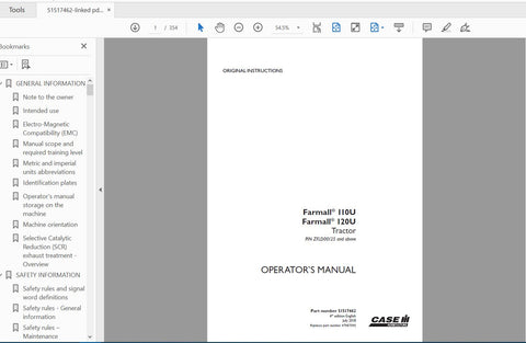 Unlock the full potential of your CASE IH Farmall 110U and 120U tractors with the comprehensive Operator’s Manual (PDF file). This essential guide is designed to provide you with detailed instructions, maintenance tips, and troubleshooting advice, 