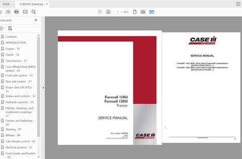 Discover the ultimate resource for maintaining your CASE IH Tractor Farmall 110U and Farmall 120U with the comprehensive Stage IV Service Manual (51487935) in PDF format. This essential guide is designed to provide you with detailed instructions and insights