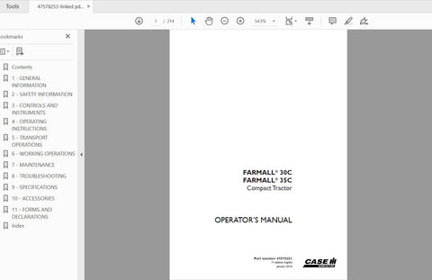 Unlock the full potential of your CASE IH Farmall 30C and 35C tractors with the comprehensive Operator’s Manual (PDF file). This essential guide is designed to provide you with all the information you need to operate, maintain, and troubleshoot your equipment effectively