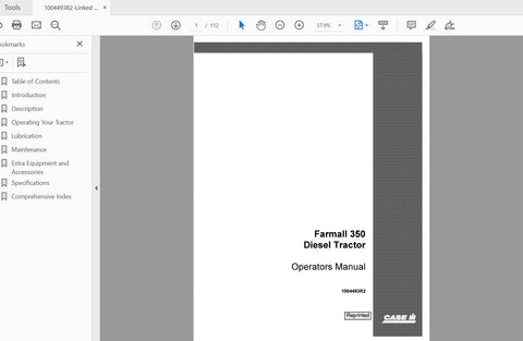 Unlock the full potential of your CASE IH Farmall 350 Diesel tractor with the comprehensive Operator’s Manual (PDF file). This essential guide is designed to provide you with all the information you need to operate, maintain, and troubleshoot your tractor