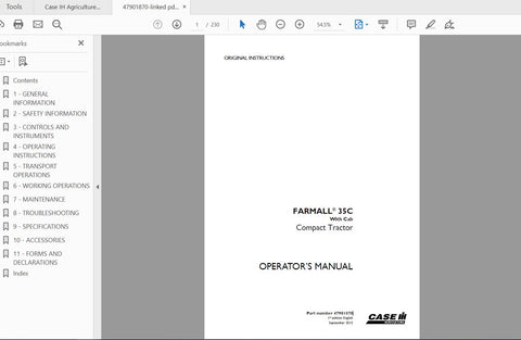 Unlock the full potential of your CASE IH Farmall® 35C tractor with the comprehensive Operator’s Manual (PDF file). This essential guide provides detailed instructions 