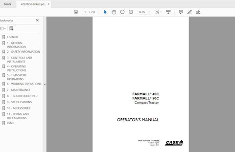 Unlock the full potential of your CASE IH Farmall 40C and 50C tractors with the comprehensive Operator’s Manual (PDF file). This essential guide is designed to provide you with all the information you need to operate, maintain, and troubleshoot your equipment effectively