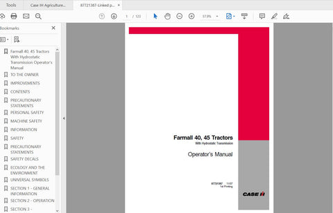 Unlock the full potential of your CASE IH Farmall 40 and 45 tractors with the comprehensive Operator’s Manual (PDF file) designed specifically for models equipped with hydrostatic transmission. This essential guide provides detailed instructions and insights to help you