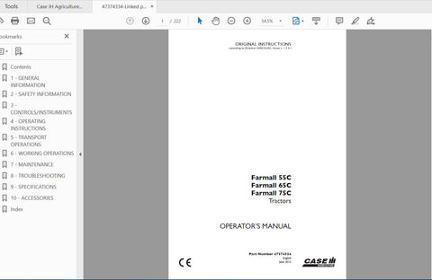 Enhance your farming efficiency with the CASE IH Tractor Farmall 55C, 65C, and 75C Operator’s Manual. This comprehensive PDF file is designed to provide you with essential information and guidance for optimal operation and maintenance of your tractor