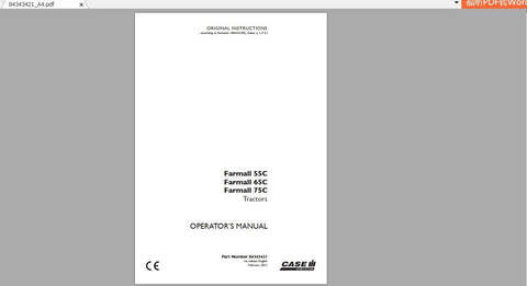 Unlock the full potential of your CASE IH Farmall 55C, 65C, and 75C tractors with the comprehensive Operator’s Manual (PDF file). This essential guide provides detailed instructions and insights to help you operate and maintain your equipment efficiently