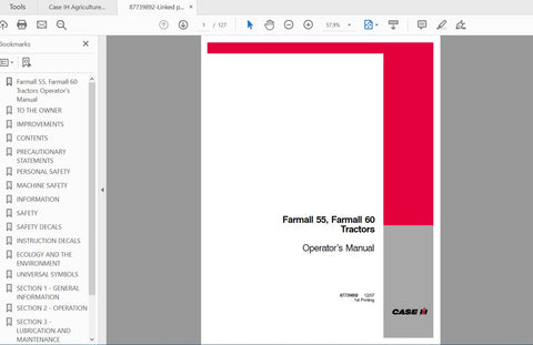 Enhance your farming efficiency with the CASE IH Tractor Farmall 55, 60 Operator’s Manual (PDF File). This comprehensive guide is designed to provide you with essential information