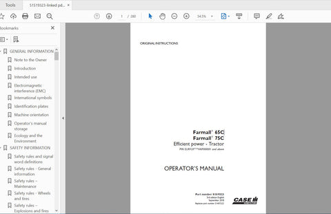 Enhance your farming efficiency with the CASE IH Tractor Farmall 65C and 75C Operator’s Manual. This comprehensive PDF file is designed to provide you with essential information and guidance for optimal operation and maintenance of your tractor.
