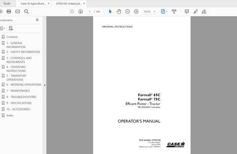 Enhance your farming efficiency with the CASE IH TRACTOR FARMALL® 65C and FARMALL® 75C Operator’s Manual. This comprehensive PDF file is designed to provide you