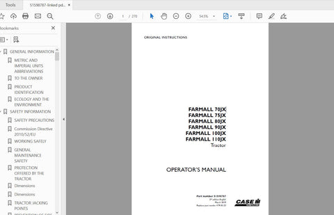 Enhance your farming efficiency with the CASE IH Tractor Farmall Operator’s Manual, designed specifically for models 70, 75, 80, 90, 100, 110, and JX. This comprehensive PDF file provides essential information to help you operate and maintain your tractor effectively, ensuring optimal performance on the field.