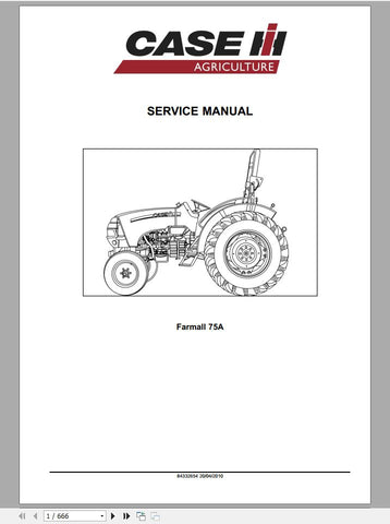 Unlock the full potential of your CASE IH Farmall 75A and 65A tractors with the comprehensive Service Manual