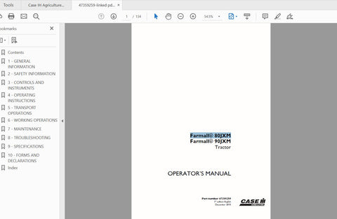 Discover the essential CASE IH Tractor Farmall 80JXM_90JXM Operator’s Manual, a comprehensive PDF file designed to enhance your farming experience. This manual provides detailed instructions and insights tailored specifically for the Farmall 80JXM