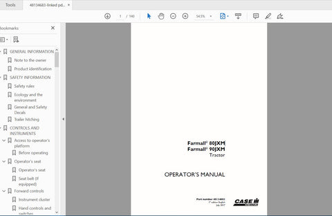 DISCOVER THE ESSENTIAL CASE IH TRACTOR FARMALL 80JXM AND 90JXM OPERATOR’S MANUAL, A COMPREHENSIVE PDF FILE DESIGNED TO ENHANCE YOUR FARMING EXPERIENCE. THIS MANUAL PROVIDES DETAILED INSTRUCTIONS AND INSIGHTS