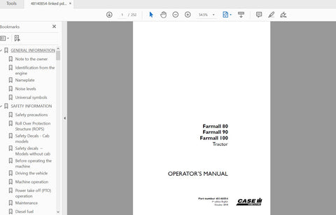 Enhance your farming efficiency with the CASE IH Tractor Farmall 80, 90, and 100 Operator’s Manual. This comprehensive PDF file is designed to provide you with essential information 