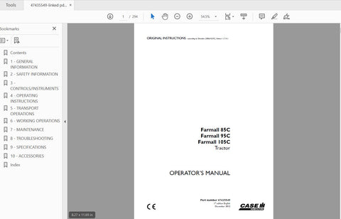 Unlock the full potential of your CASE IH Farmall 85C, 95C, and 05C tractors with the comprehensive Operator’s Manual (PDF file). This essential guide provides detailed instructions