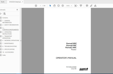 Enhance your farming efficiency with the CASE IH Tractor Farmall 85C, 95C, and 105C Operator’s Manual. This comprehensive PDF file is designed to provide you with all the essential information needed to operate and maintain your tractor effectively. With clear instructions and detailed diagrams, you can ensure optimal performance