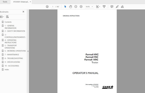 Enhance your farming efficiency with the CASE IH Tractor Farmall 85C, 95C, and 105C Operator’s Manual. This comprehensive PDF file is designed to provide you with essential information and guidance for optimal operation and maintenance of your tractor.
