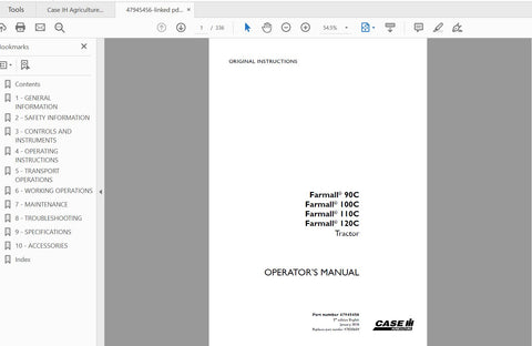 Unlock the full potential of your CASE IH Farmall tractors with the comprehensive Operator’s Manual for models 90C, 100C, 110C, and 120C. This PDF file is designed to provide