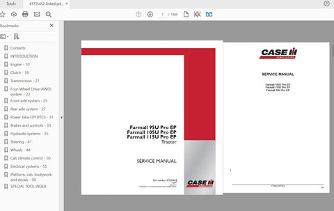Unlock the full potential of your CASE IH Farmall 95U, 105U, and 115U tractors with the comprehensive Service 