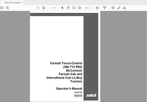 Discover the essential CASE IH Tractor Farmall Touch-Control Operator’s Manual (360 712 R92) in a convenient PDF format. This comprehensive guide is designed to enhance your