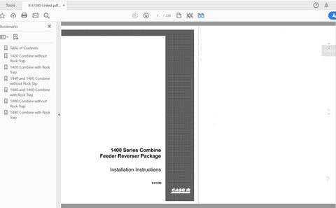 Discover the ultimate resource for your CASE IH Tractor with the Feeder Revers Package - 1400 Comb Service Manual (8-61380) in PDF format. This comprehensive manual is designed
