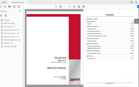 Enhance your agricultural efficiency with the CASE IH Tractor Flex-Air 810 Applicator Service Manual (Part No. 84588406). This comprehensive PDF file is designed to provide you with all