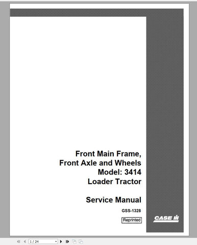 Discover the essential CASE IH Tractor Front Main Frame Front Axle and Wheels for the 3414 Loader Service Manual GSS-1328. This comprehensive manual is designed to provide you with detailed instructions and insights, ensuring that your equipment operates at