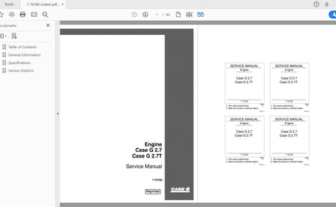 Discover the ultimate resource for maintaining your CASE IH Tractor G2.7 and G2.7T with the comprehensive Service Manual featuring the 3 Cylinder Engine (Part No. 7-70780). This PDF file is designed to provide you with detailed insights and step-by-step 